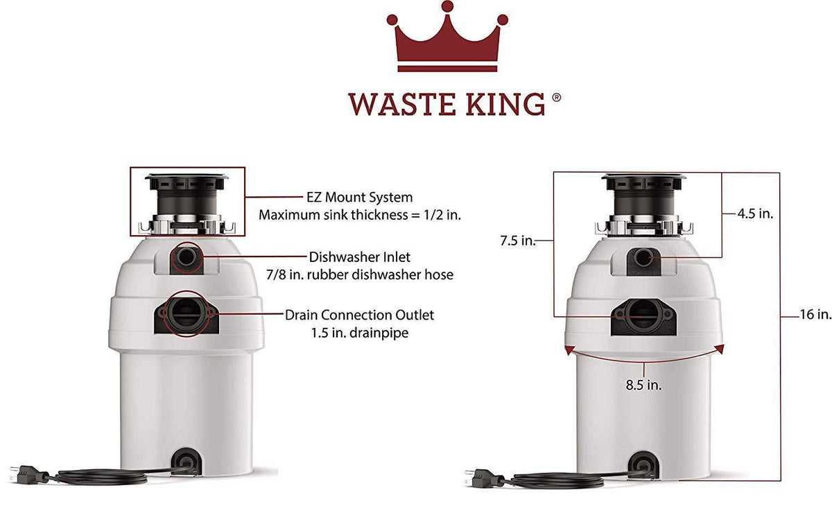Legend - Continuous Feed Garbage Disposal - 1 HP - Ez-Mount