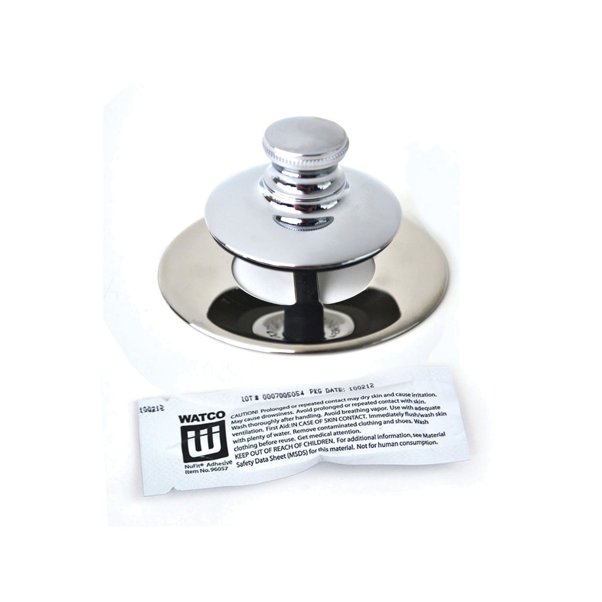 Watco® Universal NuFit® PUSH PULL® 48750-PP-CP Tub Closure Without Grid Strainer, Polished Chrome