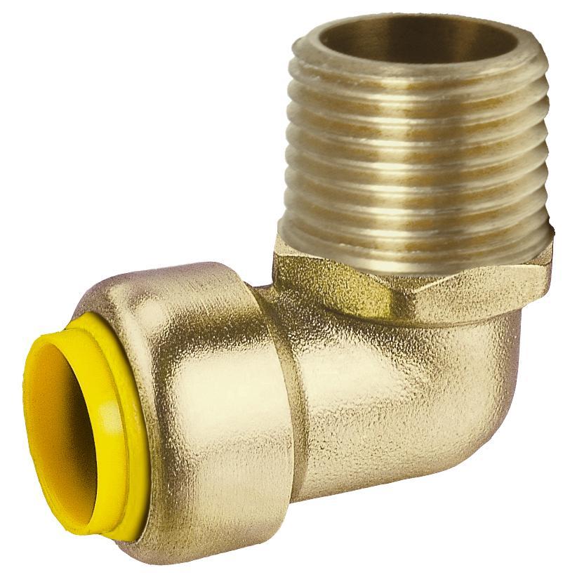 2622W - Elbow - Brass - Push-On x MNPT