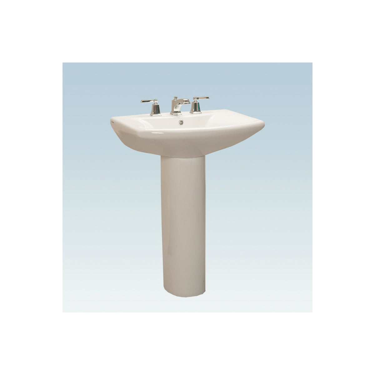 Western Pottery L270-4 Lavatory Sink, 4 in Faucet Hole Spacing, 26-3/4 in W x 19-1/4 in D x 34 in H, Wall Mount, White