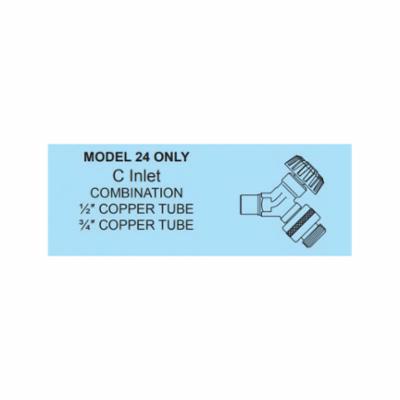 Woodford® 24C-MH Model 24 Anti-Siphon Wall Faucet, 1/2 or 3/4 in, Combination copper tube, 125 psi, Domestic