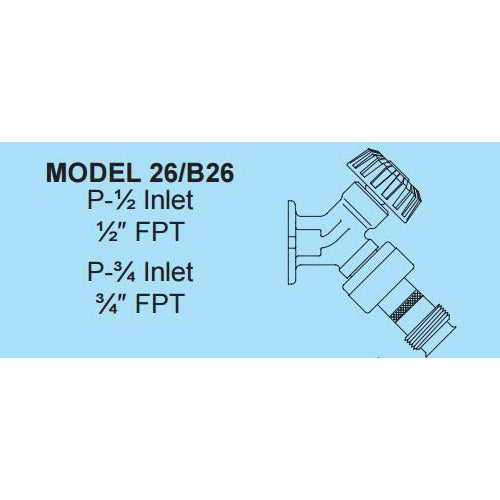 Woodford® 26P-1/2-PC Backflow Protected Wall Faucet, 1/2 in, FNPT, 125 psi