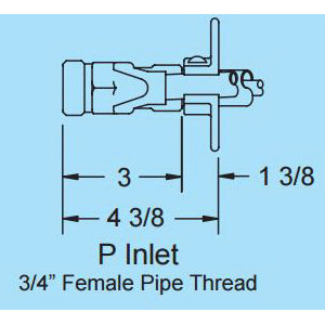 Woodford® B67P-12 Freezeless Automatic Draining Wall Hydrant With Double Check Backflow Preventer, 3/4 in, FNPT, 12 in THK Wall, 125 psi, Domestic