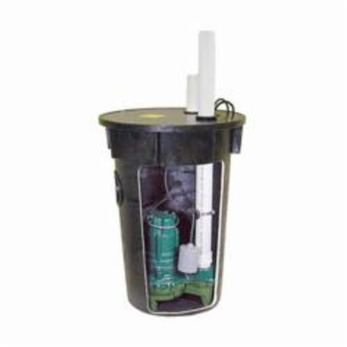 Zoeller® 912-1116 Pre-Assembled Simplex Sewage Package System, 2 in NPT Discharge Pipe, 2 in Solid Handling, 115 VAC, 1 ph, Cast Iron, 2800 rpm Motor