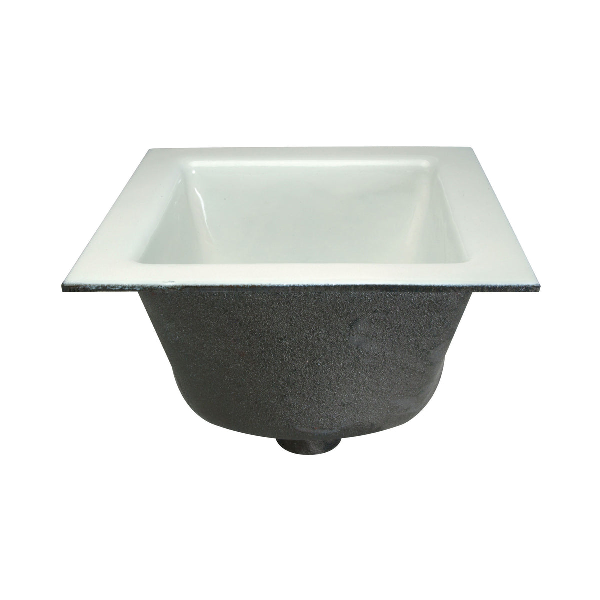 Zurn® FD2375-NH2 No-Hub Floor Sink, 2 in Drain Opening, 12 in L x 12 in W x 8-5/8 in H, Squared Shape, Cast Iron, Acid Resistant Enamel Coated/White, Import