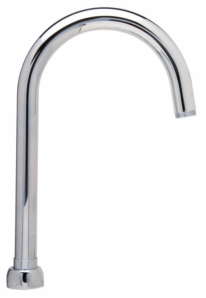 Zurn® AquaSpec® G67852 Centerline Gooseneck Spout, 5-3/8 in, Brass, Polished Chrome