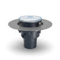 Zurn® FD2-PV2 Adjustable Floor Drain, 2 x 3 in Outlet, Hub Connection, 5 in Dia Nickel Bronze Grid, PVC Drain, Import