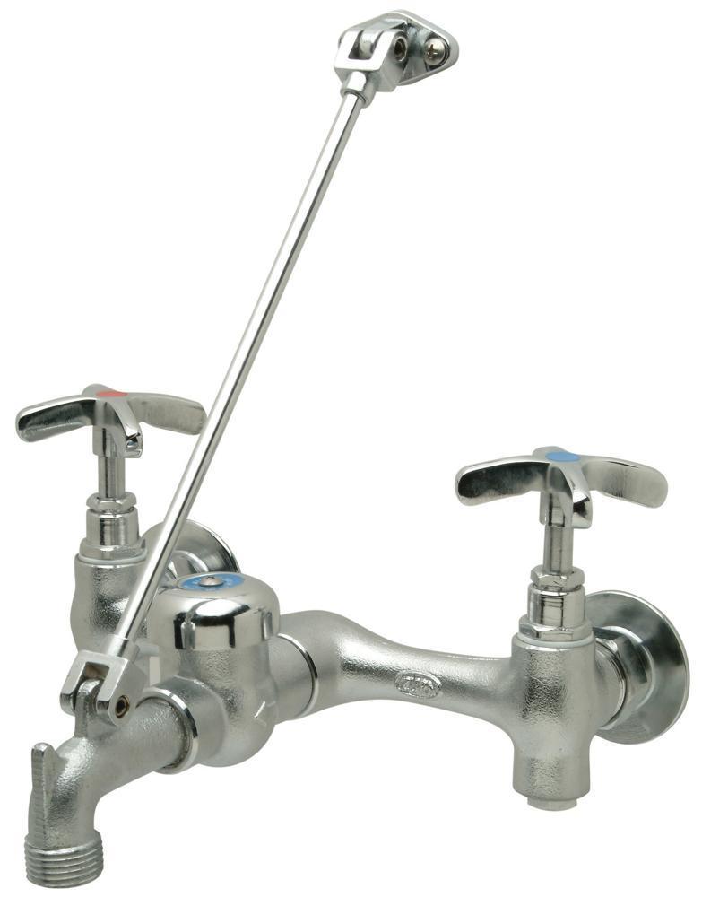 Zurn® JP1996-SF JP1996 Sink Faucet, Wall Mounting, 2 Handles, 8 in Center, 6 gpm Flow Rate, Chrome Plated