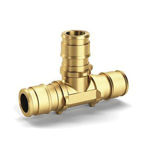 Zurn® QET445GX Tee, 3/4 x 3/4 x 1 in Nominal, F1960 Expansion PEX End Style, Brass