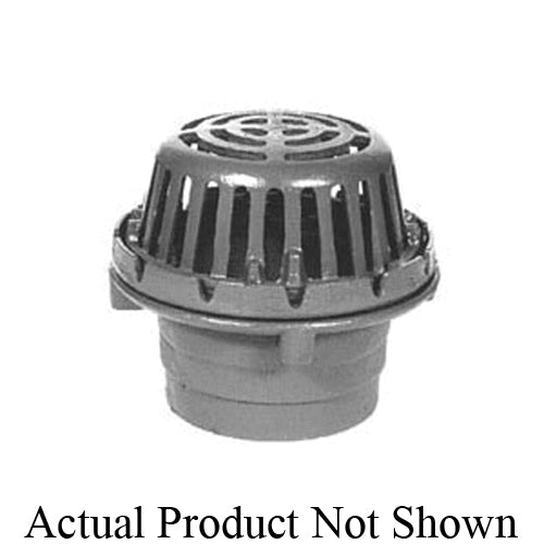Zurn® Z125-3NH-89-C Z125-89 Roof Drain, 3 in Outlet, No-Hub Connection, 7-1/2 in Dia x 4-1/2 in H Polypropylene Grid, Cast Iron Drain