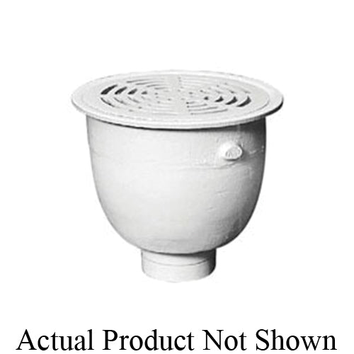 Zurn® Z1950-4NH No-Hub Sani-Flor Receptor, 4 in Drain Opening, 12 in Dia x 10-5/8 in H, Round, Floor Mount, Cast Iron, Acid Resistant Enamel Coated/White