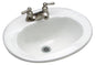 Zurn® Z5114 Self-Rimming Lavatory Sink With Front Overflow, Oval, 4 in Faucet Hole Spacing, 20-1/2 in W x 17-1/4 in D x 8-7/8 in H, Drop-In Mount, Vitreous China, White
