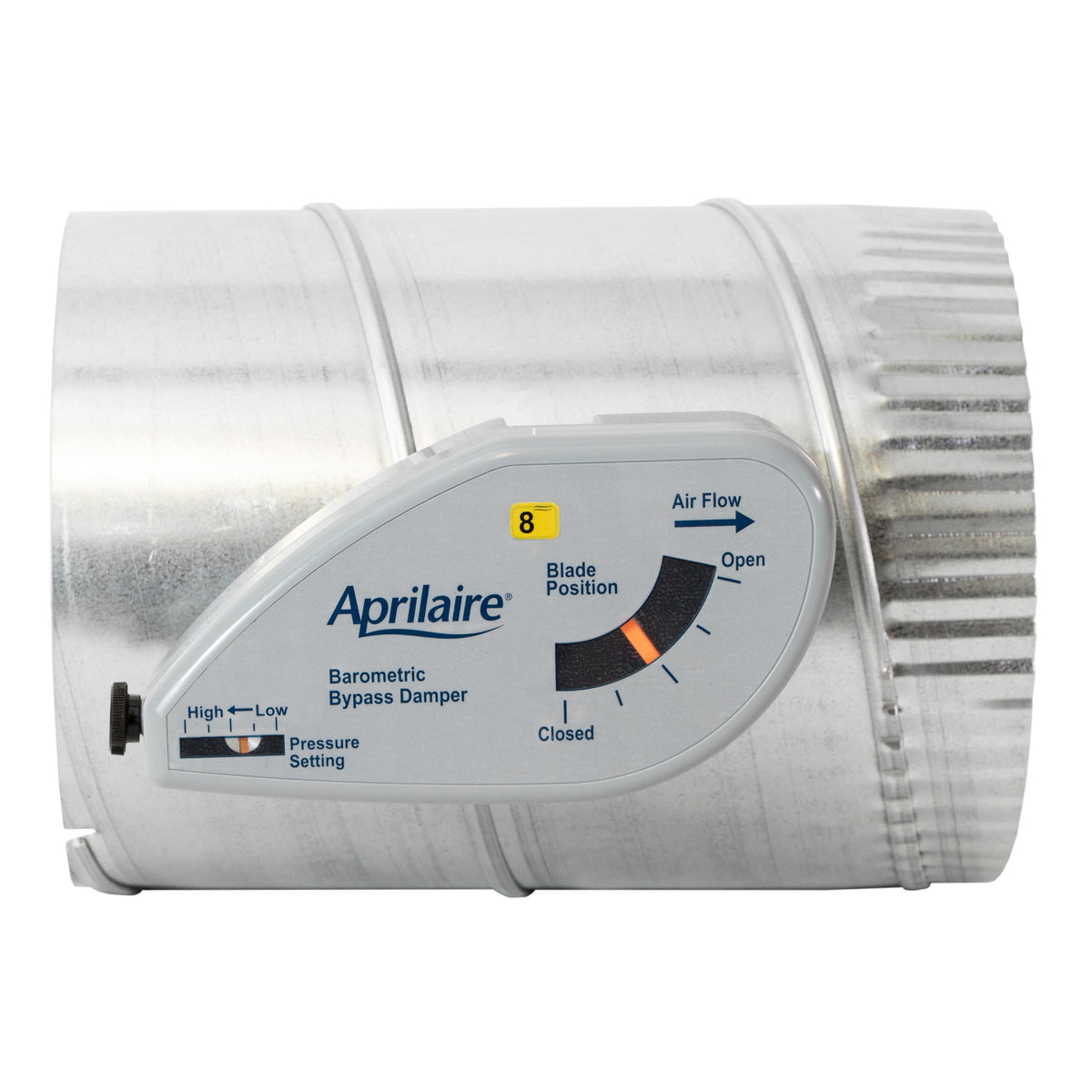 Barometric Bypass Damper - 8" Dia - Steel