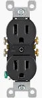 15A 125V BLK DUPLEX RECPT