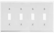 4 GANG TOGGLE COVER WH