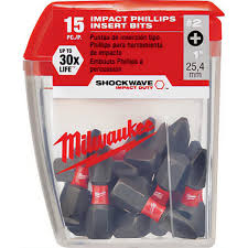 SHOCKWAVE™ Impact Duty 1"Phillips #2 Insert Bits (15 Contractor PK)