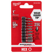 9PC SHOCKWAVE™ Impact Duty 1" Hex Insert Bit Set