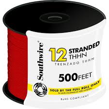 THHN STRANDED 12 RED 500'
