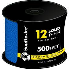 THHN SOLID 12 BLUE 500'