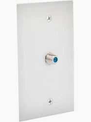 WHITE TV PLATE W/ F CONNECTOR