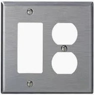 2 GANG SS 2DUP/REC PLATE