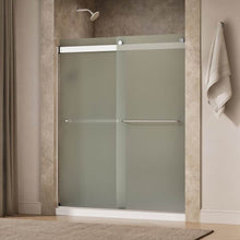 KOHLER K-706000-D3-MX Levity Bypass Bath Door with Handle and 1/4-Inch Frosted Glass in Matte Nickel
