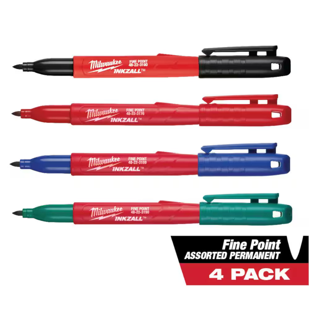 4PK INKZALL™ Color Fine Point Marker
