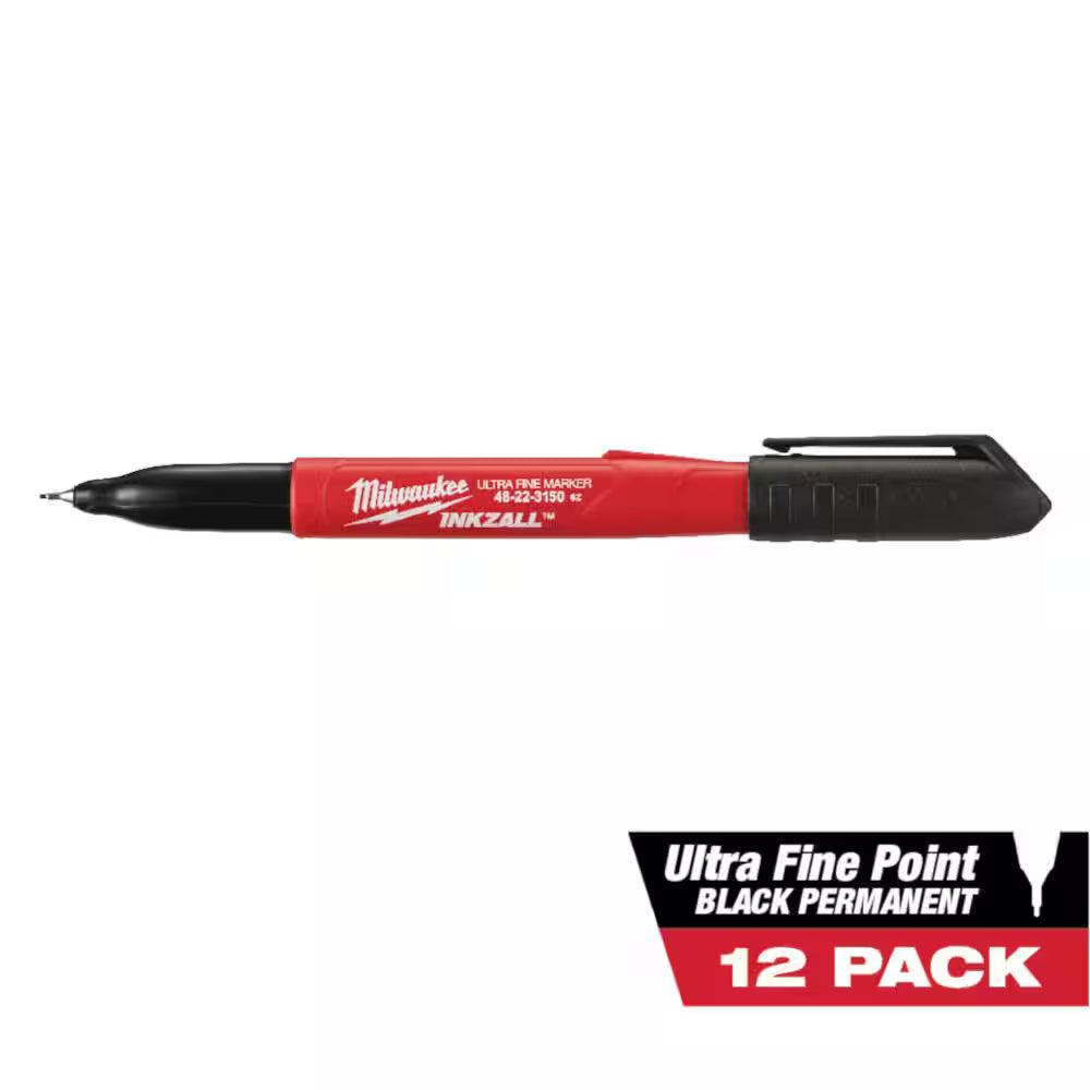 INKZALL™ 12PC Fine Point Black Marker