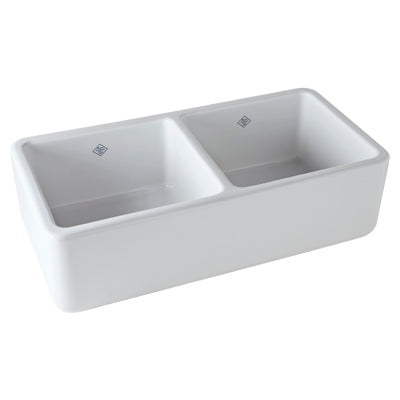 DBL BOWL APRON FRONT FIRECLAY