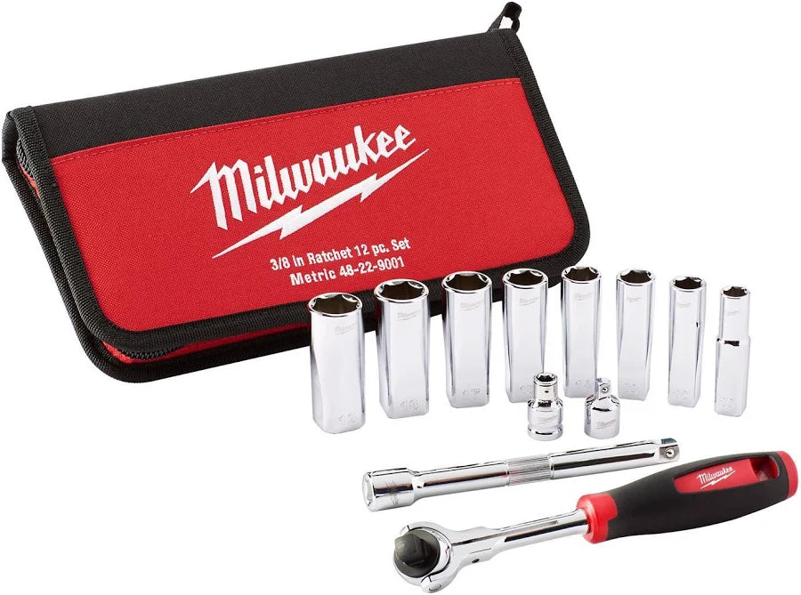 12pc 3/8" Drive Metric Socket Set