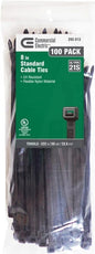 100PK 8" Black Cable Tie - TV810150