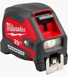 25ft Magnetic Tape Measure w/ Rechargeable 100L Light