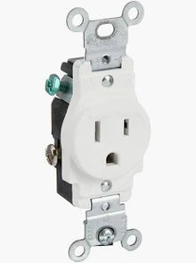 SGL.RECP.SD/WIRE 15 AMP IVORY