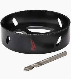 Recessed Light Carbide Grit Hole Saw with Pilot Bit