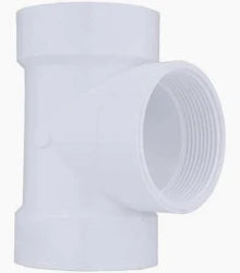 Streamline® 06414, Tee, Flush, 2 in nominal, Hub x Hub x FNPT end style, SCH 40/STD, PVC, Domestic