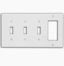 4G WHITE PLATE 3 TOGGLE 1-DECO